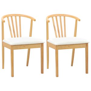 vidaXL Chaise de salle &agrave; manger 2 pc Bois de caoutchouc massif