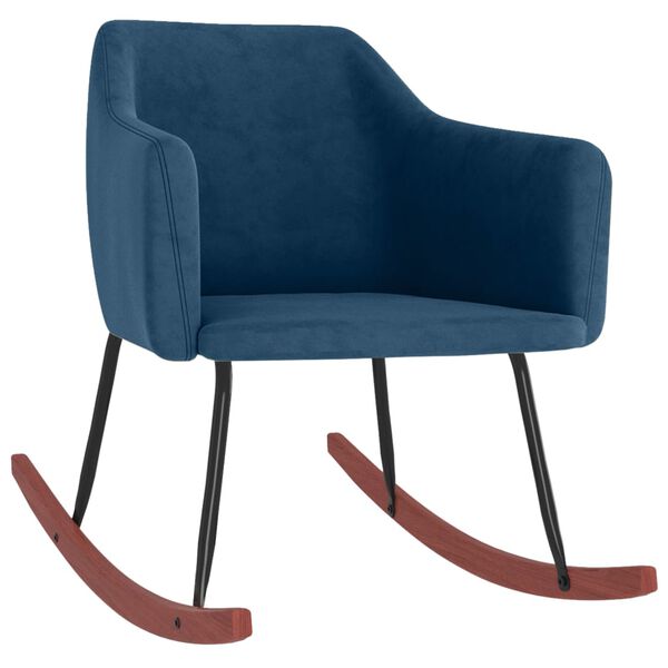 vidaXL Chaise &agrave; bascule Bleu Velours