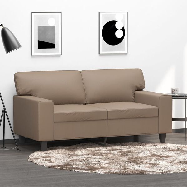 vidaXL Canap&eacute; &agrave; 2 places Cappuccino 120 cm Similicuir
