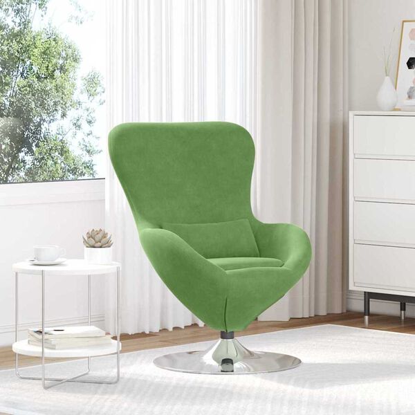 vidaXL Fauteuil &oelig;uf Vert clair 63 x 73 x 90 cm Velours