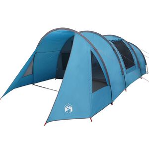vidaXL Tente tunnel 4 personnes 4 personne Bleu et gris