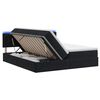 vidaXL Lit de rangement LED avec matelas Noir 180 x 200 cm Velours