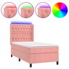 vidaXL Sommier &agrave; lattes de lit matelas et LED Rose 80x200 cm Velours