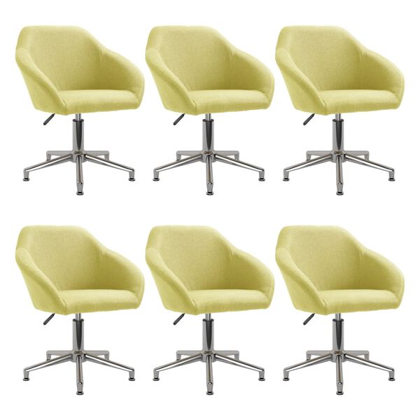 vidaXL Chaises pivotantes à manger lot de 6 vert tissu