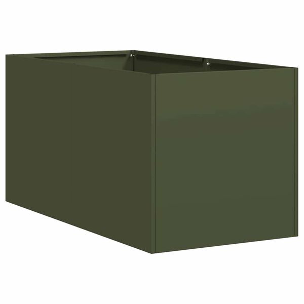vidaXL Jardini&egrave;re vert olive 40x80x40 cm acier lamin&eacute; &agrave; froid