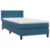 vidaXL Sommier &agrave; lattes de lit et matelas bleu fonc&eacute; 80x210 cm velours