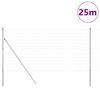 vidaXL Cl&ocirc;ture avec poteau Argent&eacute; 1 x 25 m Acier et PVC