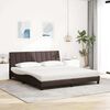 vidaXL Lit avec matelas Hanko marron fonc&eacute; 180x200 cm tissu