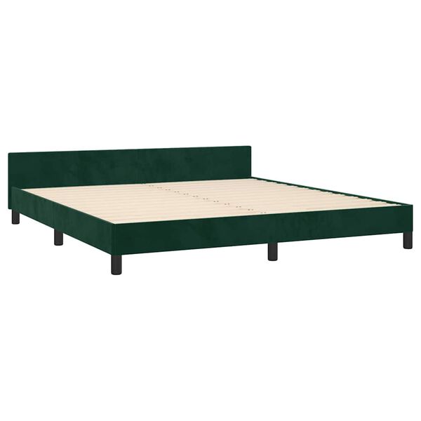 vidaXL Cadre de lit sans matelas vert fonc&eacute; 180x200 cm velours
