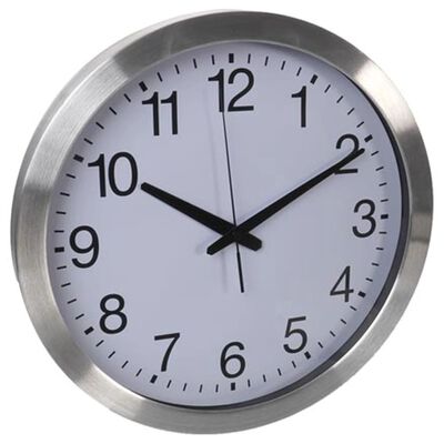 Perel Horloge murale 40 cm Blanc et argenté
