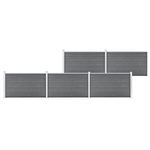 vidaXL Cl&ocirc;ture de jardin WPC 872x106 cm Gris