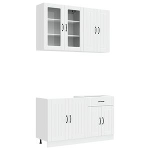 vidaXL Unit&eacute; de cuisine LUCCA 4 pc Blanc brillant Bois d'ing&eacute;nierie