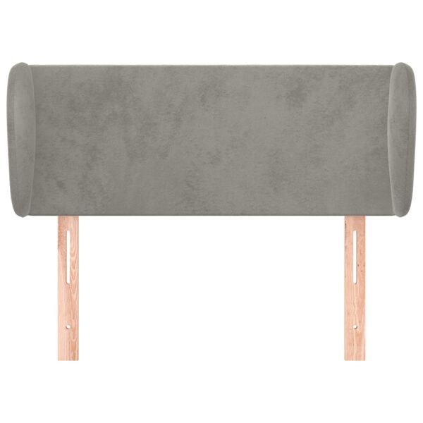 vidaXL T&ecirc;te de lit avec oreilles Gris clair 103x23x78/88 cm Velours