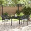 vidaXL Ensemble de salle &agrave; manger pour jardin avec coussin 3 pcs Noir