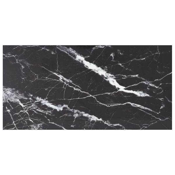 vidaXL Dessus de table noir 100x50 cm 6 mm verre tremp&eacute; design marbre