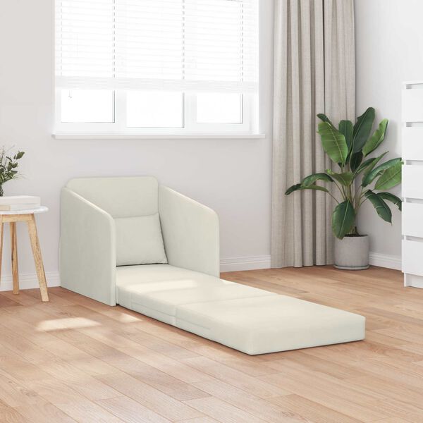 vidaXL Canap&eacute;-Lit Cr&egrave;me 65 x 80 x 83 cm Velours