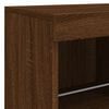 vidaXL Buffet avec lumi&egrave;res LED ch&ecirc;ne marron 81x37x67 cm