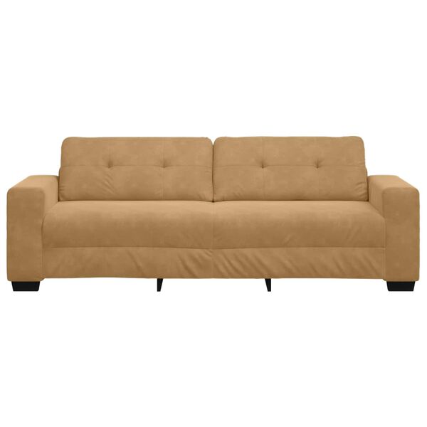 vidaXL | Sofa 3 places | avec coussin Marron Velours
