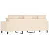 vidaXL Canap&eacute; &agrave; 3 places Cr&egrave;me 180 cm Velours