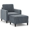 vidaXL Fauteuil avec repose-pied Gris fonc&eacute; 60 cm Velours