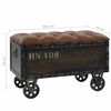 vidaXL Banc de rangement Bois massif et similicuir 80,5x41x50 cm
