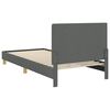 vidaXL Cadre de lit pour enfants avec t&ecirc;te de lit Gris fonc&eacute; tissu