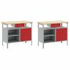 vidaXL Ensemble d'&eacute;tabli R&eacute;glable 8 pcs Rouge 200 x 55 x 200 cm Acier