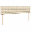 VidaXL Cadre de lit ottoman avec matelas cr&egrave;me 200x200 cm tissu