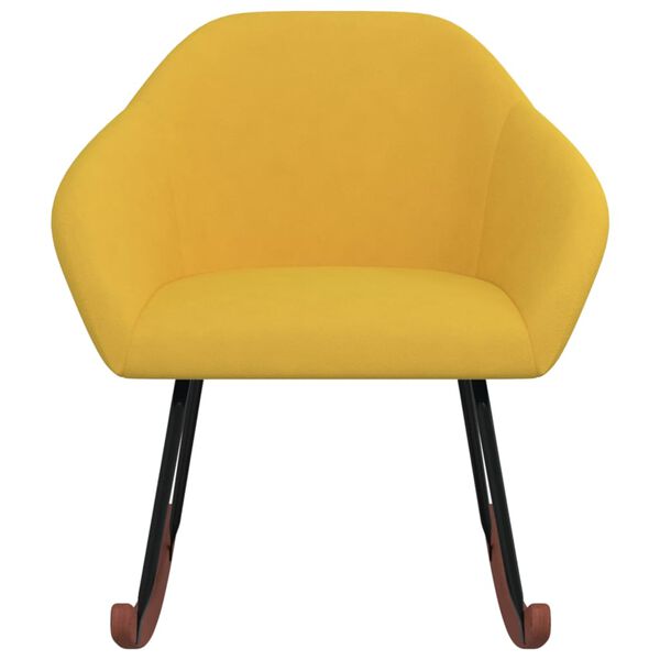 vidaXL Chaise &agrave; bascule Jaune Tissu