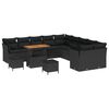vidaXL Ensemble de canap&eacute; de jardin 13 pcs Noir polyrotin