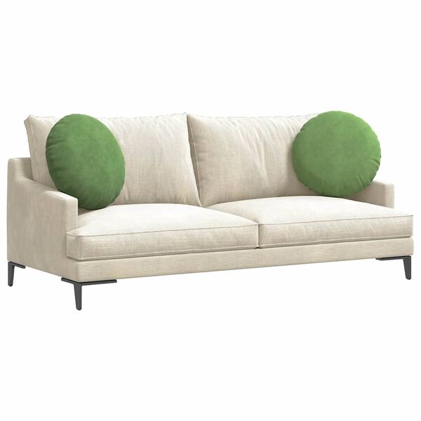 vidaXL Coussins de si&egrave;ge 2 pcs Vert clair &Oslash; 40 x 13 cm Velours