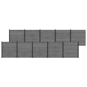 vidaXL Ensemble de Cl&ocirc;ture 1737 x 186 cm WPC et Aluminium Gris