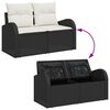 vidaXL Ensemble de canap&eacute; de jardin avec coussin 10 pcs Noir et Cr&egrave;me