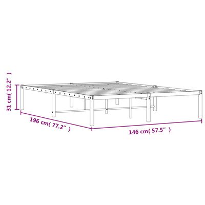 vidaXL Cadre de lit métal sans matelas noir 140x190 cm