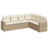 vidaXL Salon de jardin avec coussins 6 pcs beige r&eacute;sine tress&eacute;e
