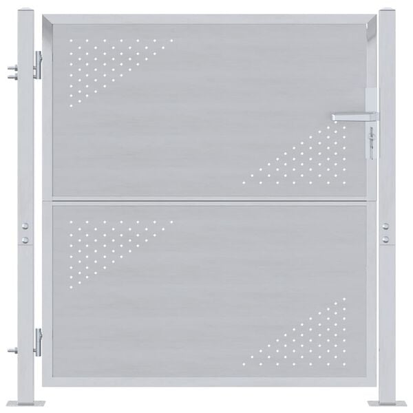 vidaXL Porte de Jardin Argenté 96 x 100 cm Acier inoxydable