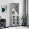vidaXL Buffet haut Gris b&eacute;ton 69,5x34x180 cm Bois d'ing&eacute;nierie