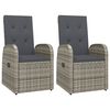 vidaXL Chaises de jardin inclinables coussins lot de 2 R&eacute;sine tress&eacute;e