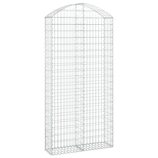 vidaXL Panier de gabions arqu&eacute; 100x30x200/220 cm Fer galvanis&eacute;