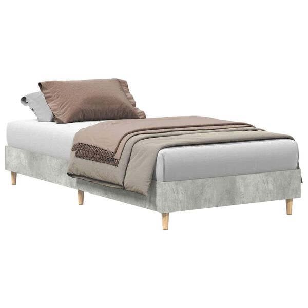 vidaXL Cadre de lit Gris b&eacute;ton 203 x 93 x 25 cm Bois d'ing&eacute;nierie