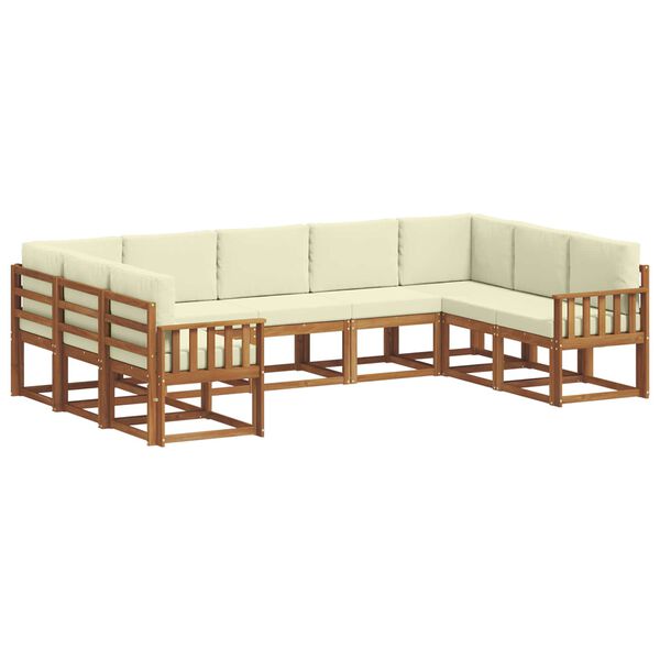 vidaXL Ensemble de canap&eacute;s d'ext&eacute;rieur 9 pcs Naturel et Cr&egrave;me