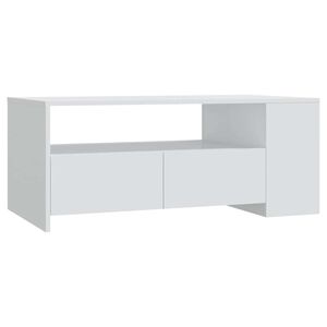 vidaXL Table basse blanc 102x55x42 cm bois d'ing&eacute;nierie