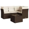 vidaXL Salon de jardin avec coussins 5 pcs marron r&eacute;sine tress&eacute;e