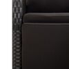 vidaXL Ensemble &agrave; manger de jardin 3 pcs Noir Poly rotin et acacia