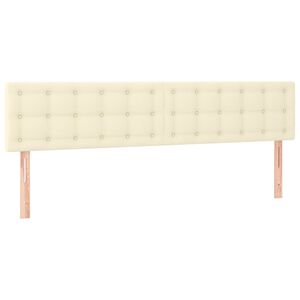 vidaXL T&ecirc;tes de lit Cr&egrave;me 160x5x78/88 cm Similicuir