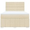 vidaXL Sommier &agrave; lattes de lit avec matelas Cr&egrave;me 140x190 cm Tissu