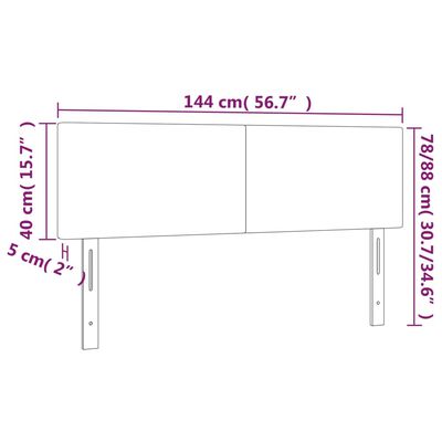 vidaXL Tête de lit à LED Marron 144x5x78/88 cm Similicuir