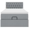 vidaXL Cadre de lit ottoman et matelas gris clair 90x190 cm tissu