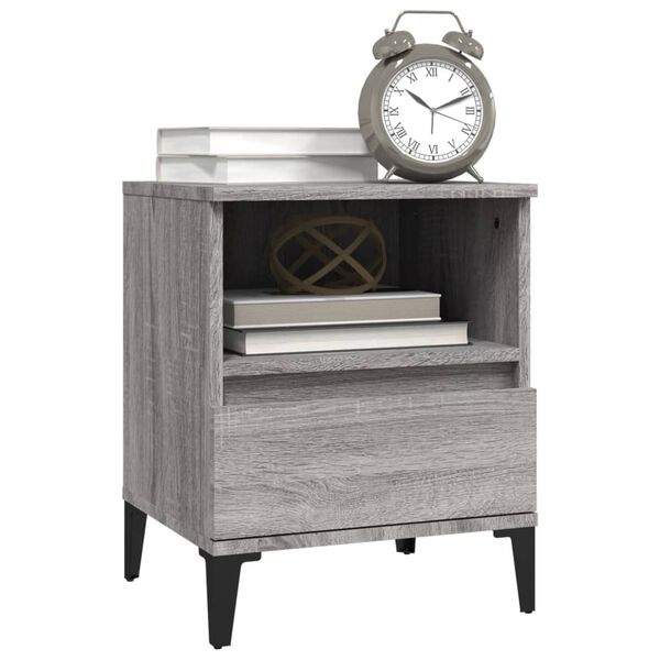 vidaXL Tables de chevet 2 pcs Sonoma gris 40x35x50 cm