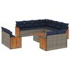 vidaXL Ensemble de canap&eacute; de jardin 12 pcs avec coussins gris r&eacute;sine tress&eacute;e